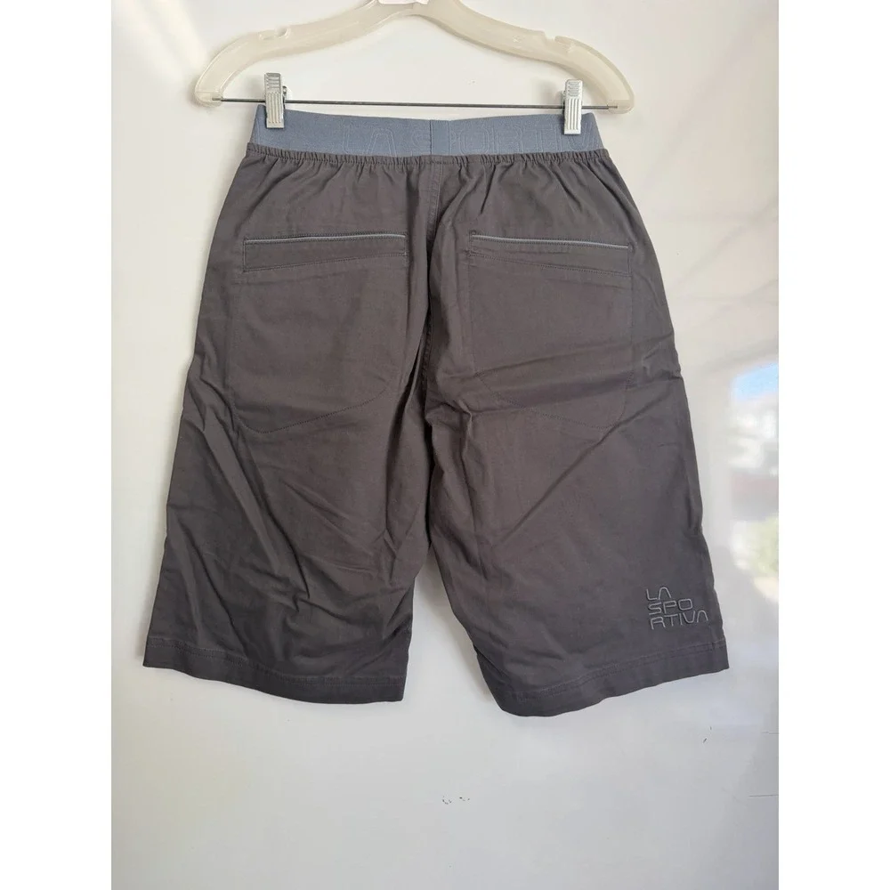 La Sportiva Outdoor Climb Shorts Men's Gray Logo Waistband Casual Hiking S Italy